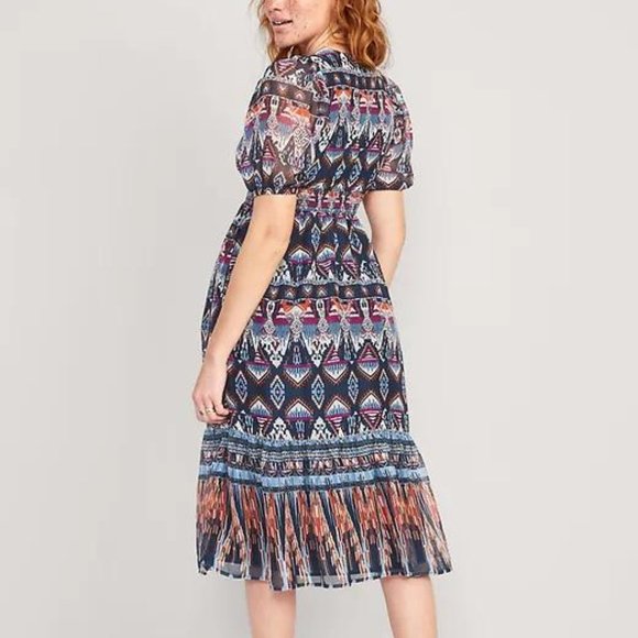 NWT Old Navy Waist-Defined V-Neck Midi Dress for Women - Picture 3 of 5